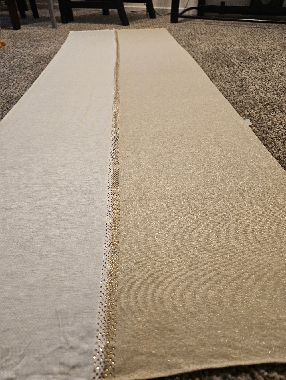 Hijab Mustard Two-Tone Stretch Fabric Panel in Light Gray and Beige - Picture 2 of 3